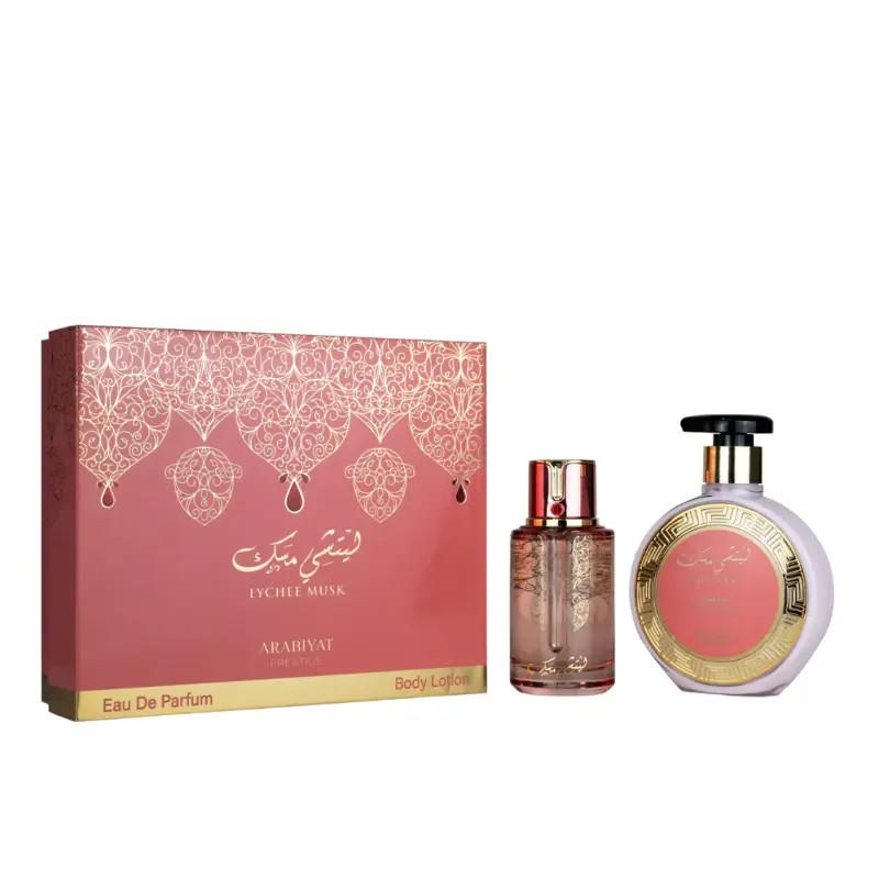 Arabiyat Prestige Lychee Musk ꟾ Set EDP 100 ml + Body Lotion 300 ml